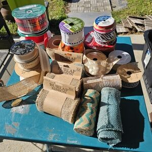 Assorted Burlap and Decorative Ribbons